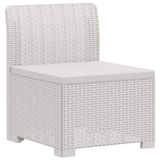 3-Seater Garden Sofa Rattan Look PP White