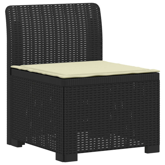 3-Seater Garden Sofa with Cushions Rattan Look PP Anthracite