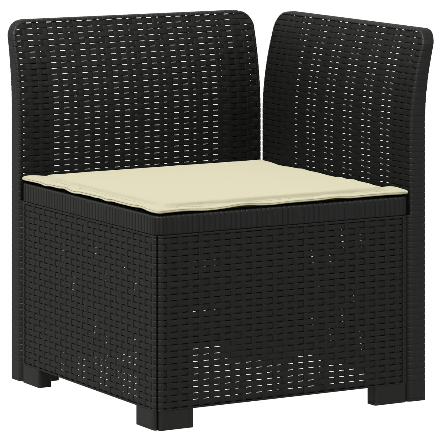 3-Seater Garden Sofa with Cushions Rattan Look PP Anthracite