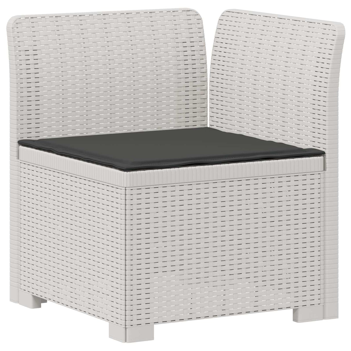 3-Seater Garden Sofa with Cushions Rattan Look PP White