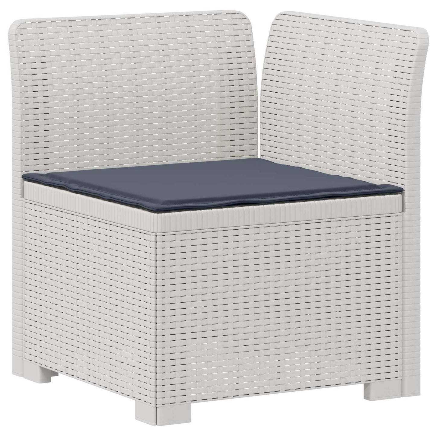 3-Seater Garden Sofa with Cushions Rattan Look PP White