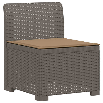3-Seater Garden Sofa with Cushions Rattan Look PP Light Grey