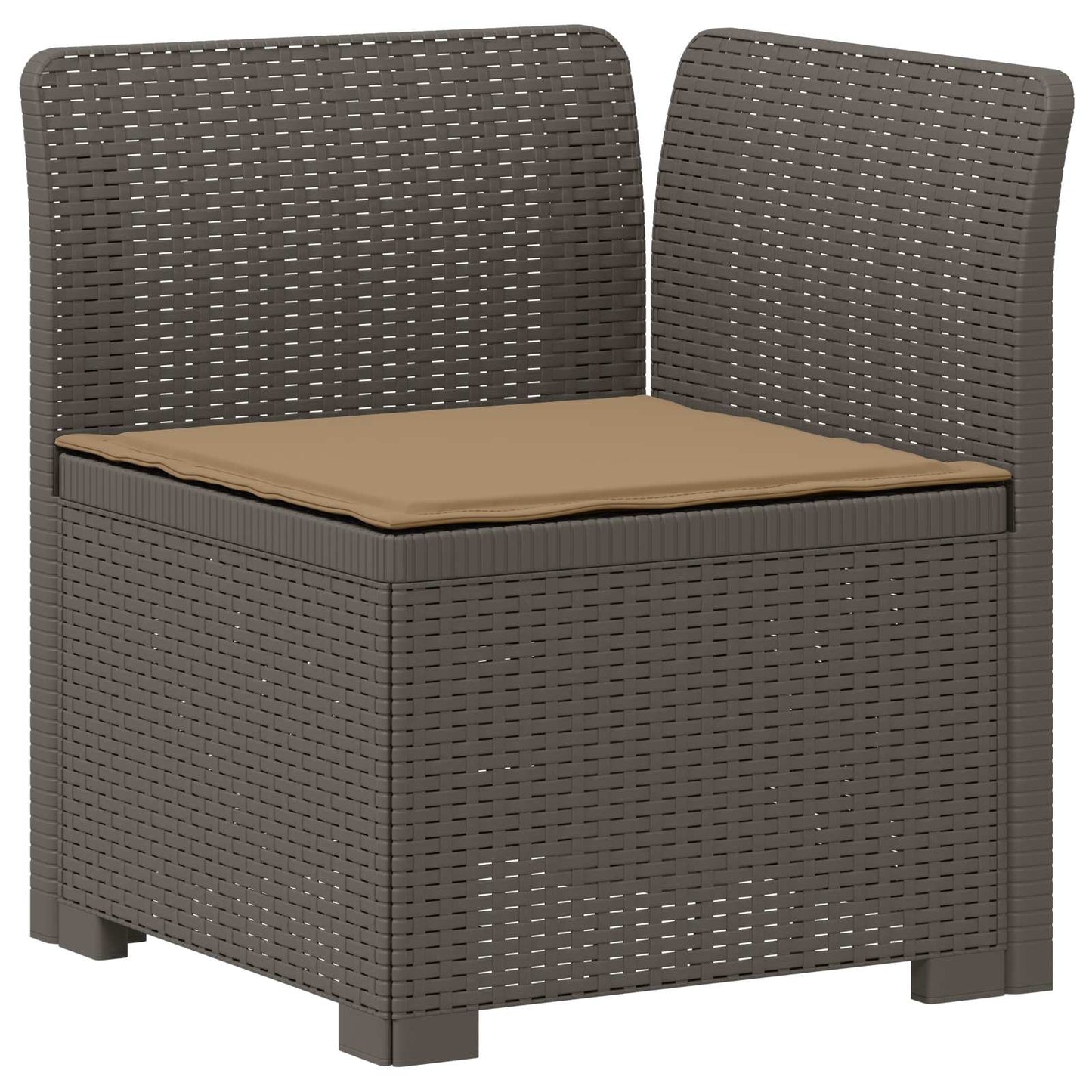 3-Seater Garden Sofa with Cushions Rattan Look PP Light Grey