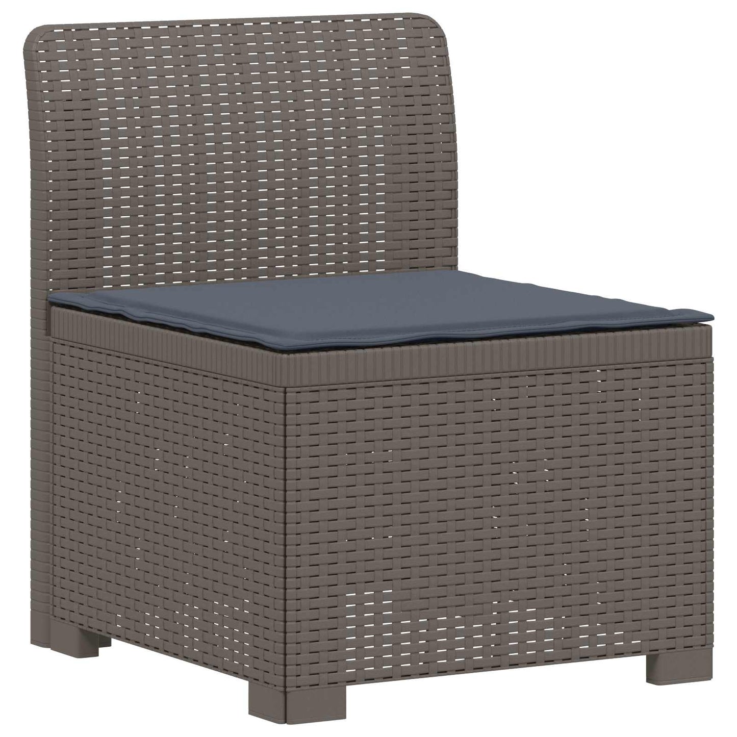 3-Seater Garden Sofa with Cushions Rattan Look PP Light Grey
