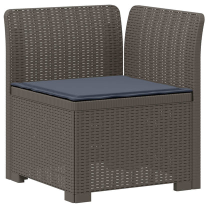 3-Seater Garden Sofa with Cushions Rattan Look PP Light Grey