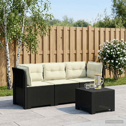 3-Seater Garden Sofa with Cushions Rattan Look PP Anthracite