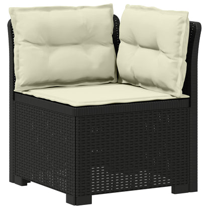 3-Seater Garden Sofa with Cushions Rattan Look PP Anthracite