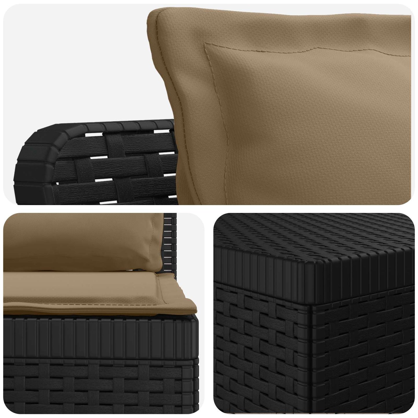 3-Seater Garden Sofa with Cushions Rattan Look PP Anthracite