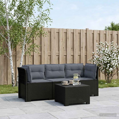 3-Seater Garden Sofa with Cushions Rattan Look PP Anthracite