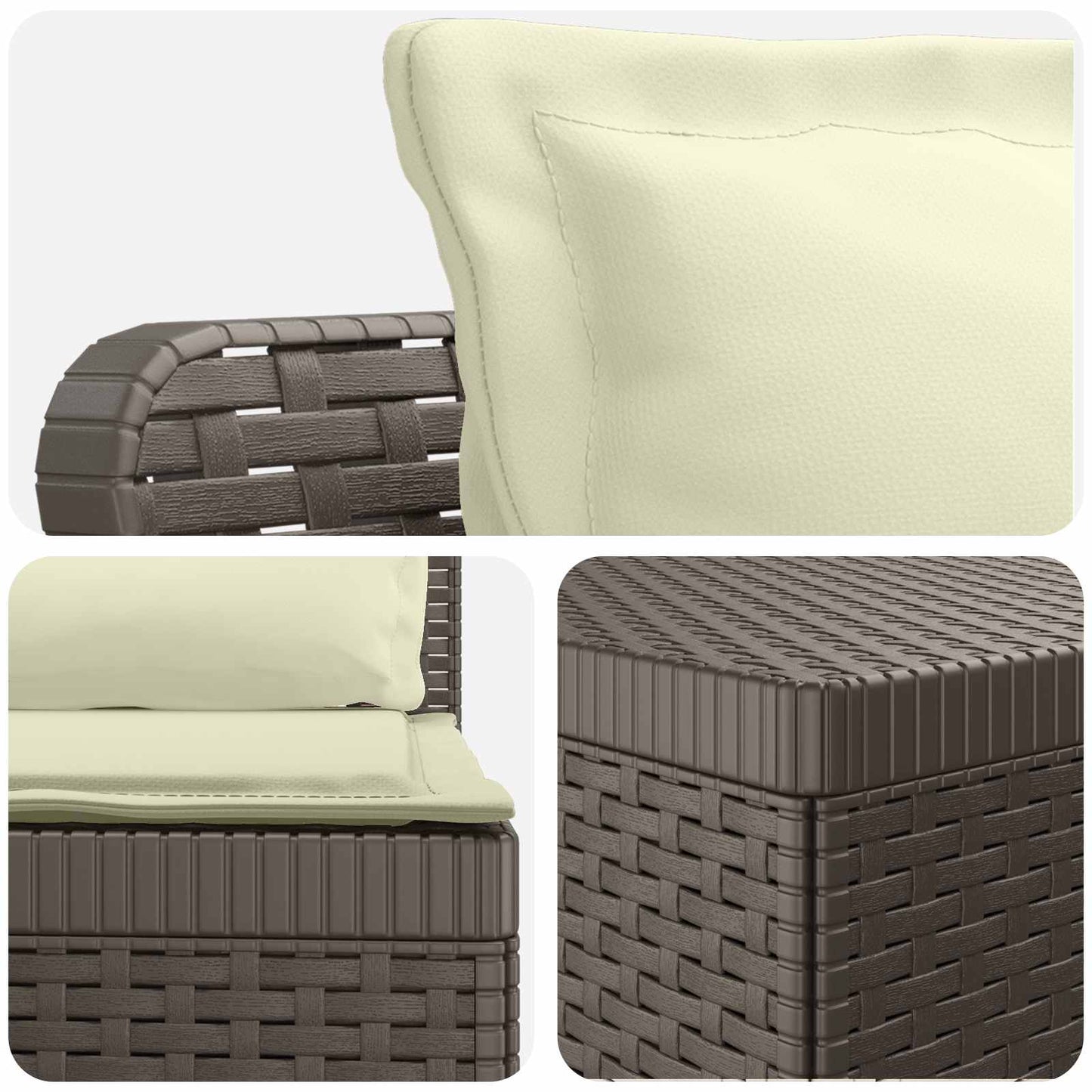 3-Seater Garden Sofa with Cushions Rattan Look PP Light Grey