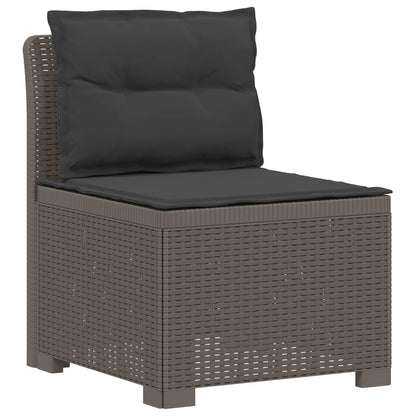 3-Seater Garden Sofa with Cushions Rattan Look PP Light Grey