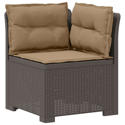 3-Seater Garden Sofa with Cushions Rattan Look PP Light Grey