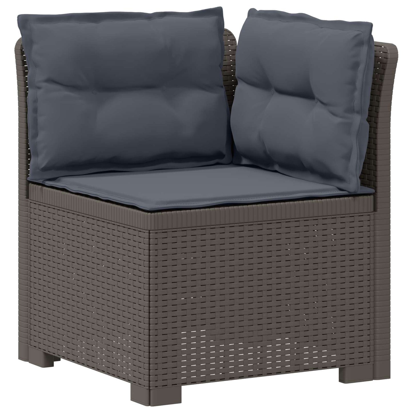 3-Seater Garden Sofa with Cushions Rattan Look PP Light Grey