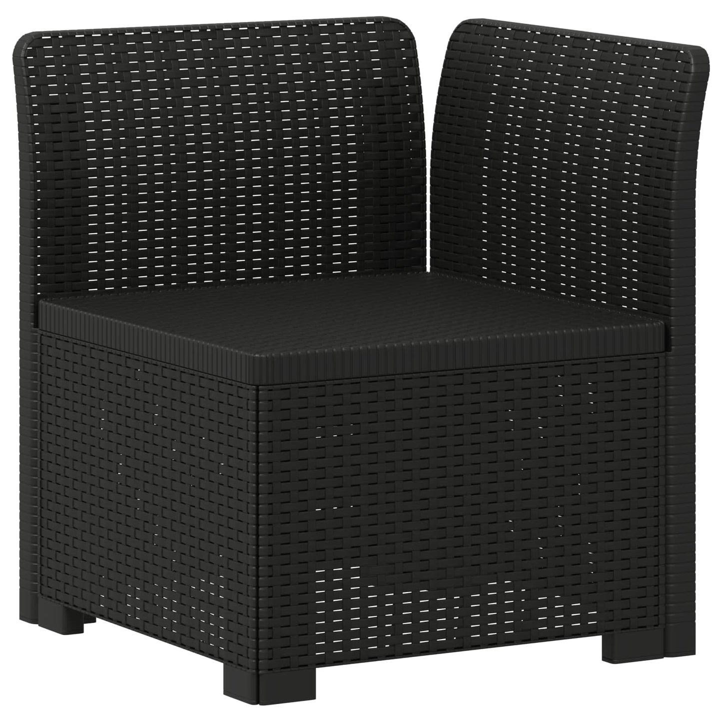 4-Seater Garden Sofa Rattan Look PP Anthracite