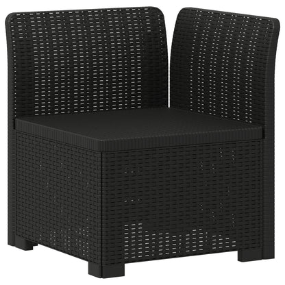4-Seater Garden Sofa Rattan Look PP Anthracite