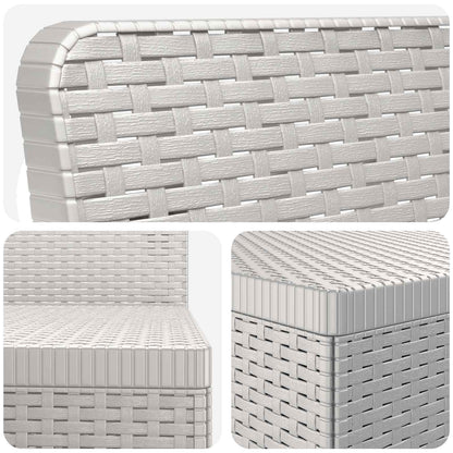 4-Seater Garden Sofa Rattan Look PP White