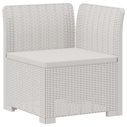 4-Seater Garden Sofa Rattan Look PP White