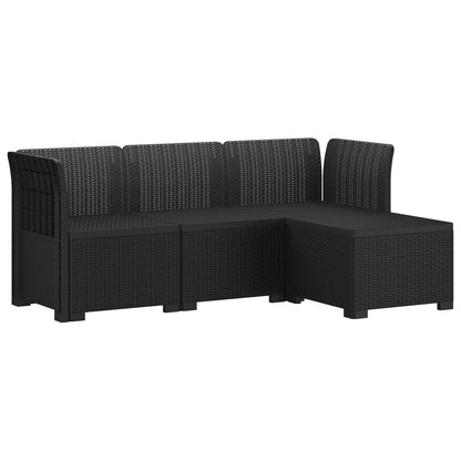 4-Seater Garden Sofa Rattan Look PP Anthracite