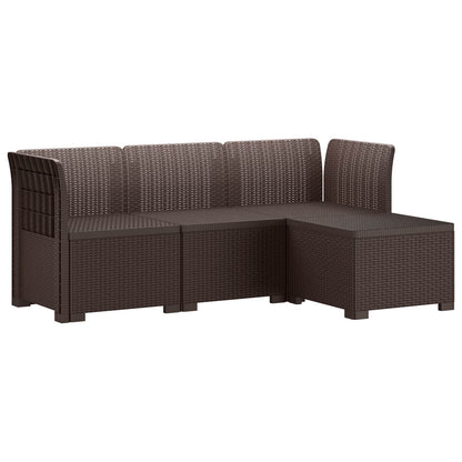 4-Seater Garden Sofa Rattan Look PP Brown