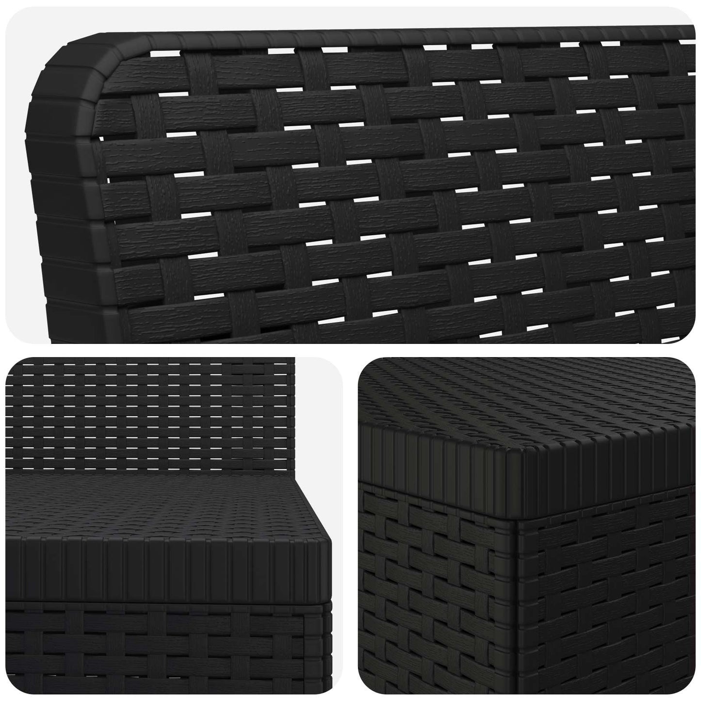 4-Seater Garden Sofa Rattan Look PP Anthracite