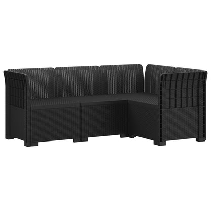 4-Seater Garden Sofa Rattan Look PP Anthracite