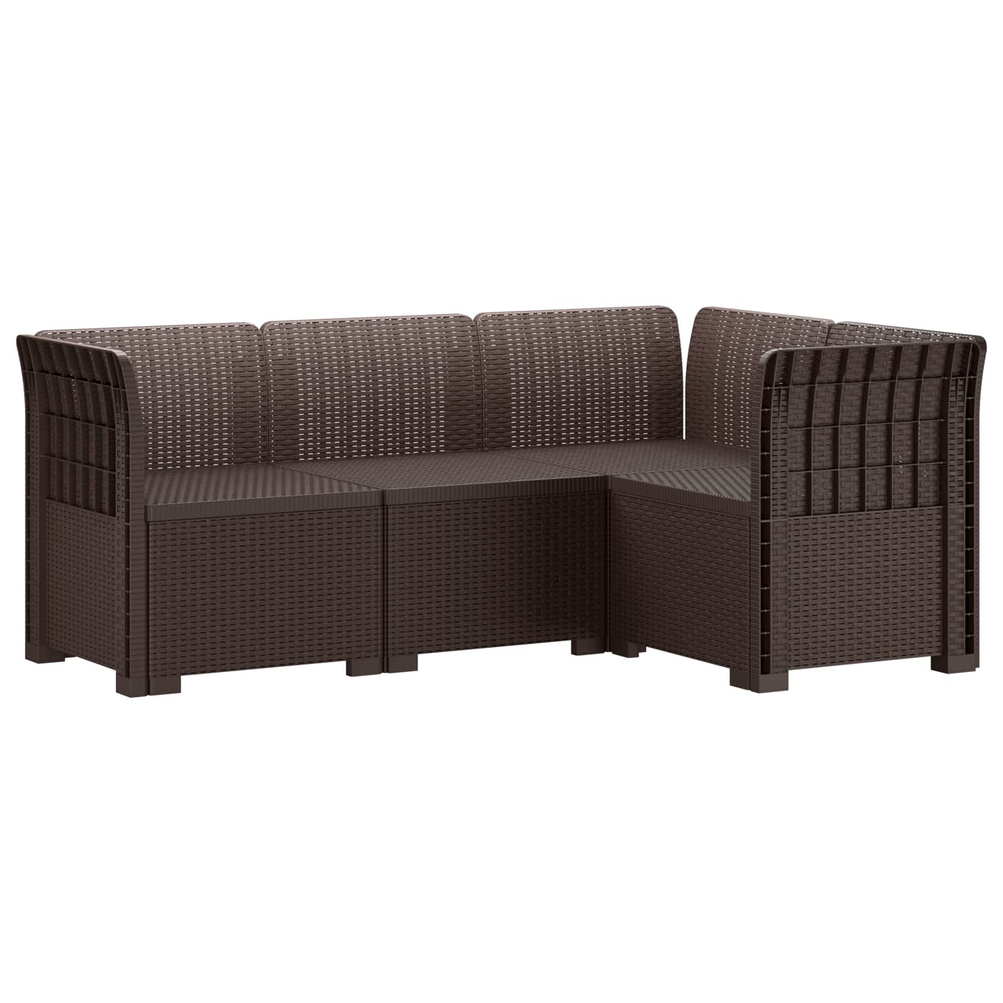 4-Seater Garden Sofa Rattan Look PP Brown