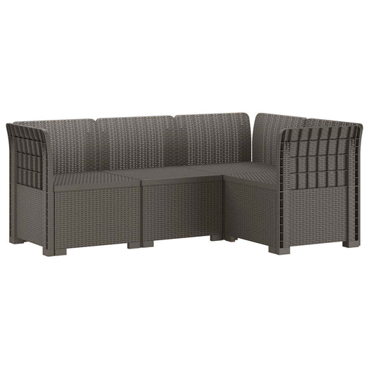 4-Seater Garden Sofa Rattan Look PP Light Grey