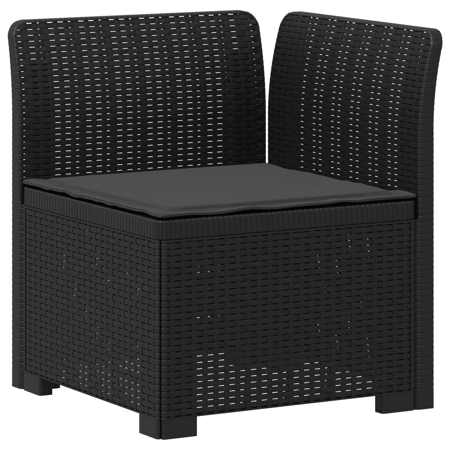 4-Seater Garden Sofa with Cushions Rattan Look PP Anthracite