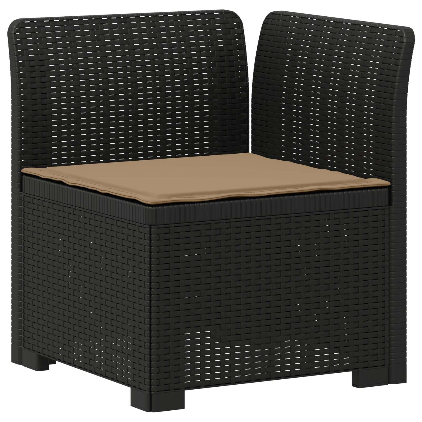 4-Seater Garden Sofa with Cushions Rattan Look PP Anthracite