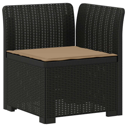 4-Seater Garden Sofa with Cushions Rattan Look PP Anthracite