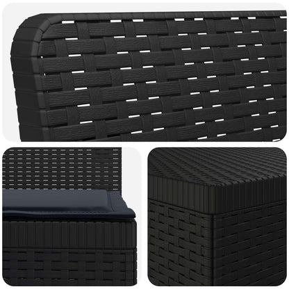 4-Seater Garden Sofa with Cushions Rattan Look PP Anthracite
