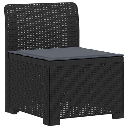 4-Seater Garden Sofa with Cushions Rattan Look PP Anthracite