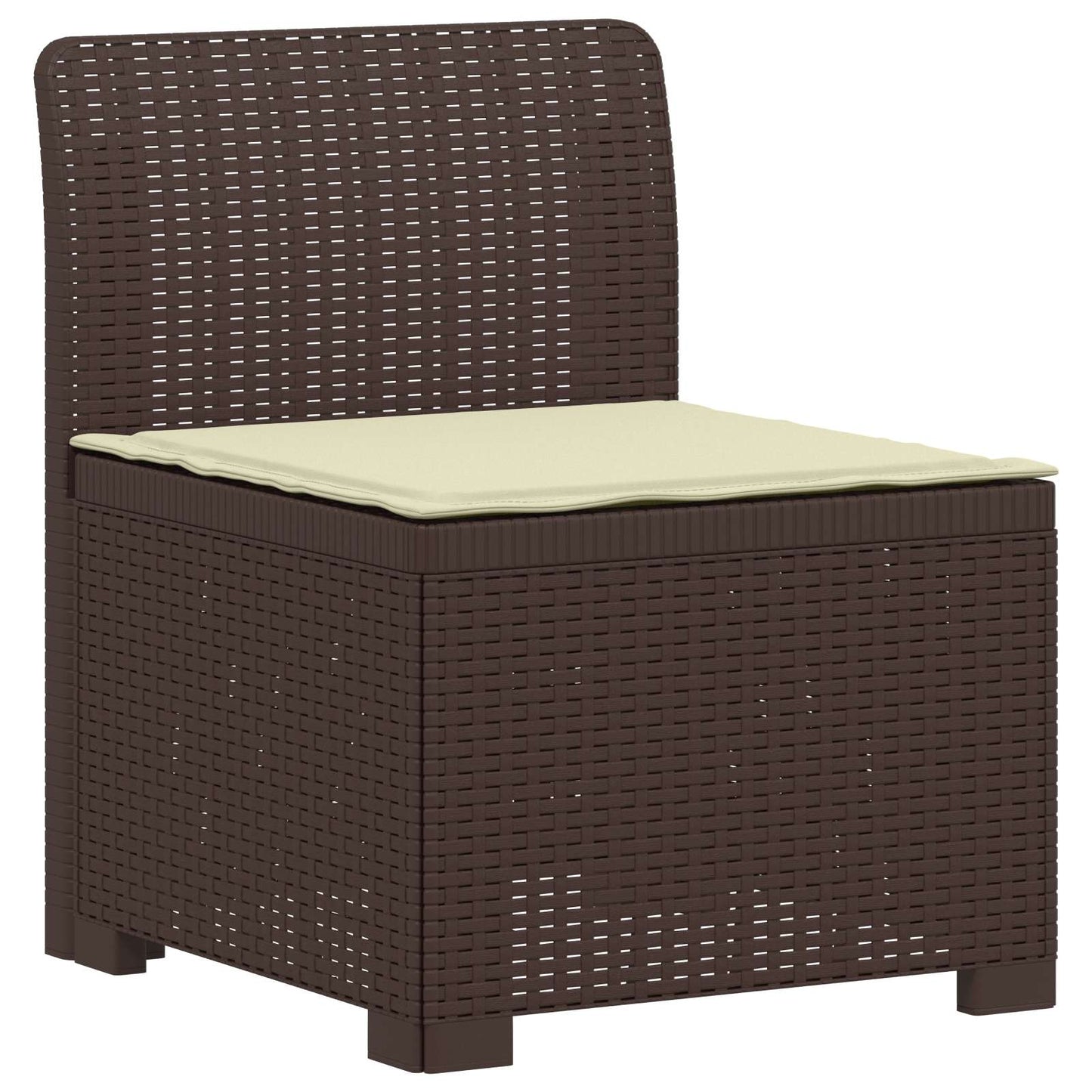4-Seater Garden Sofa with Cushions Rattan Look PP Brown