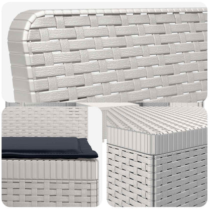 4-Seater Garden Sofa with Cushions Rattan Look PP White