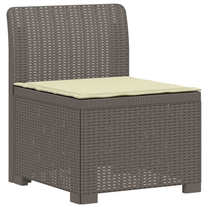 4-Seater Garden Sofa with Cushions Rattan Look PP Light Grey