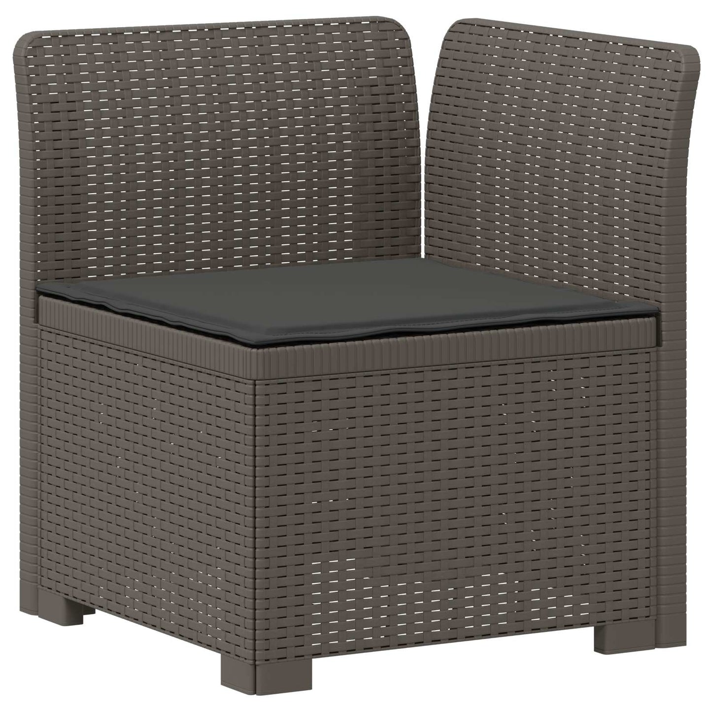 4-Seater Garden Sofa with Cushions Rattan Look PP Light Grey
