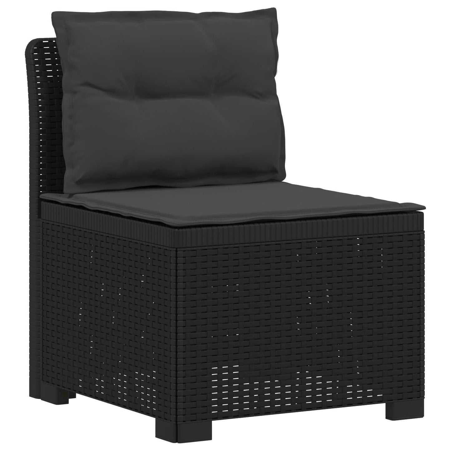 4-Seater Garden Sofa with Cushions Rattan Look PP Anthracite