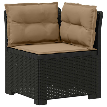 4-Seater Garden Sofa with Cushions Rattan Look PP Anthracite