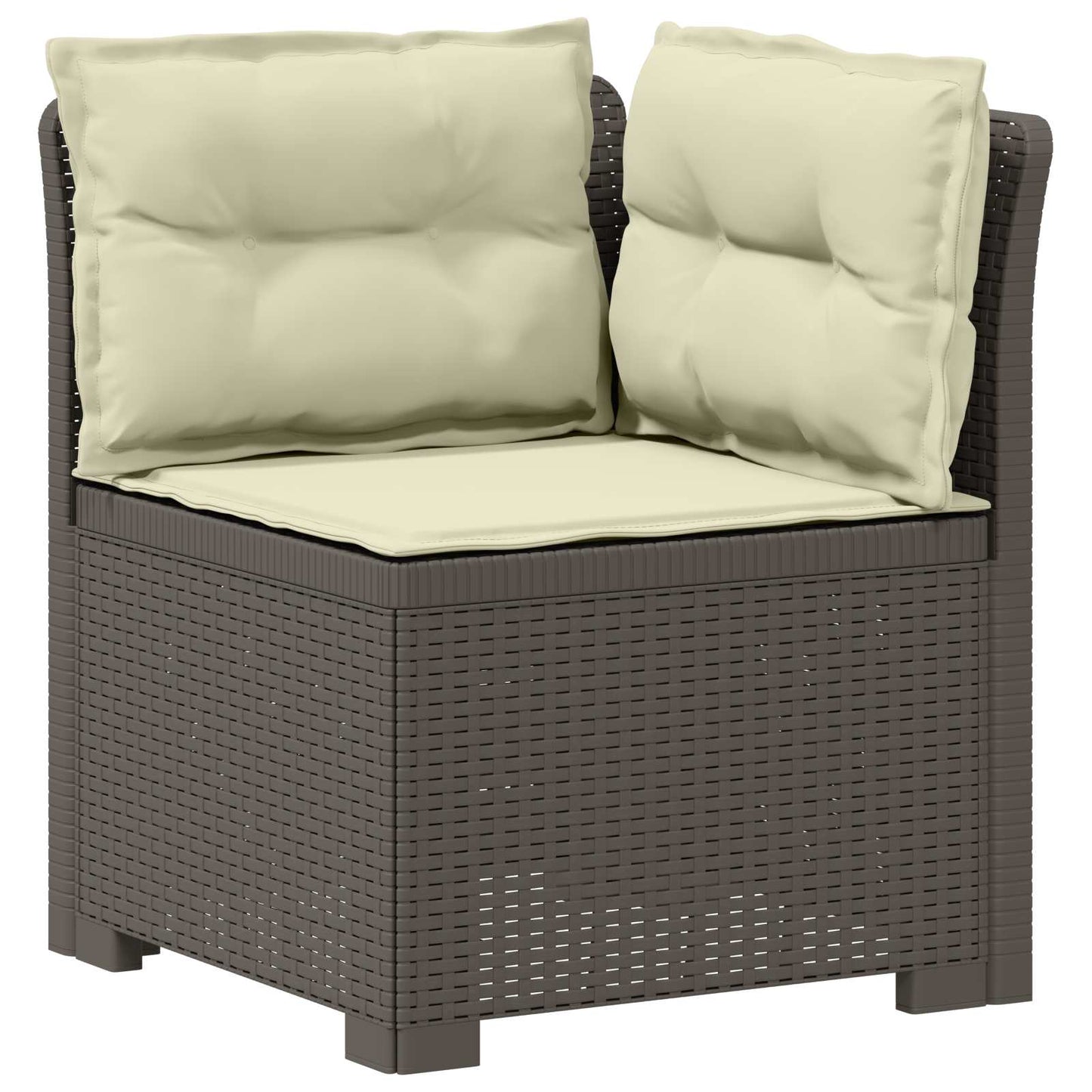 4-Seater Garden Sofa with Cushions Rattan Look PP Light Grey