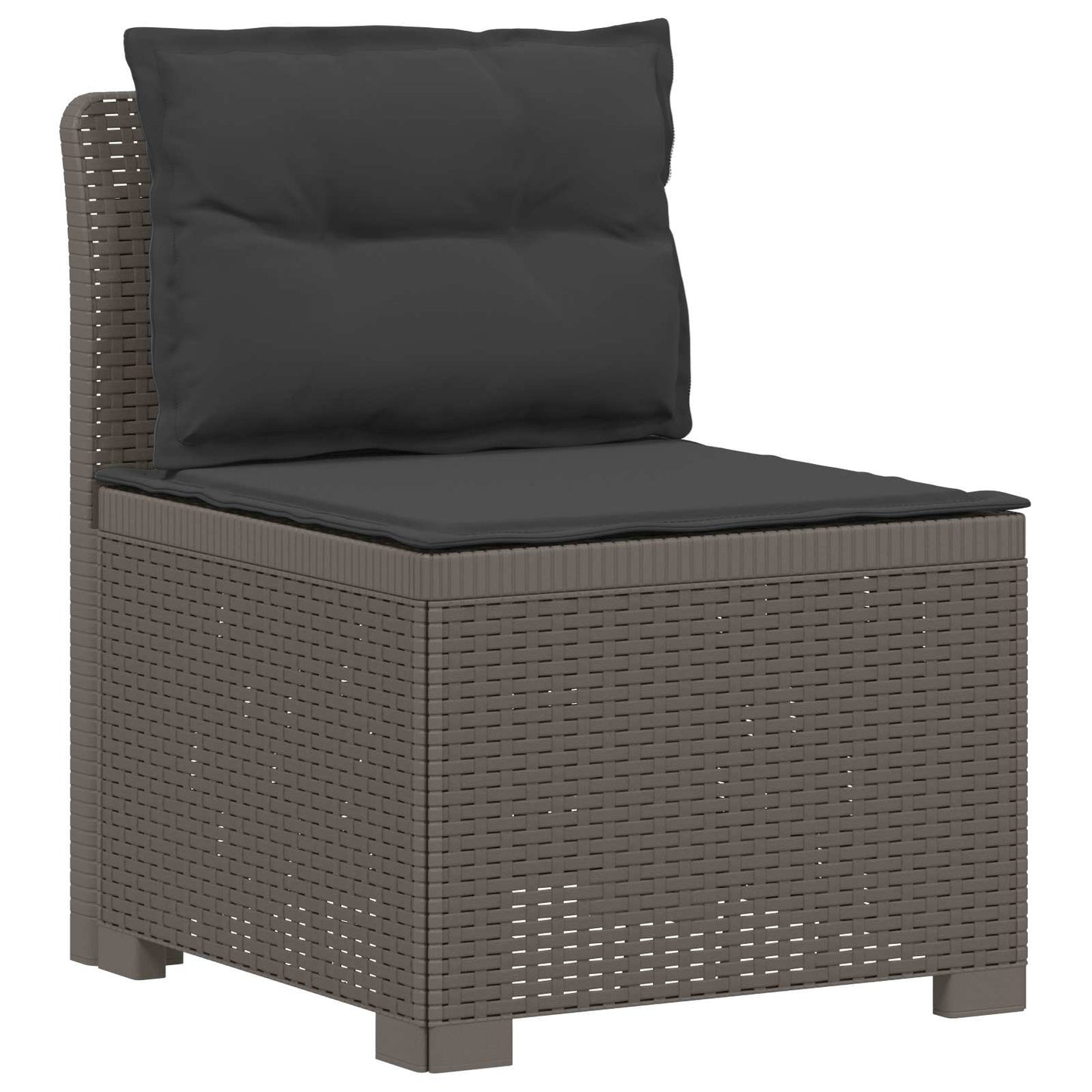 4-Seater Garden Sofa with Cushions Rattan Look PP Light Grey