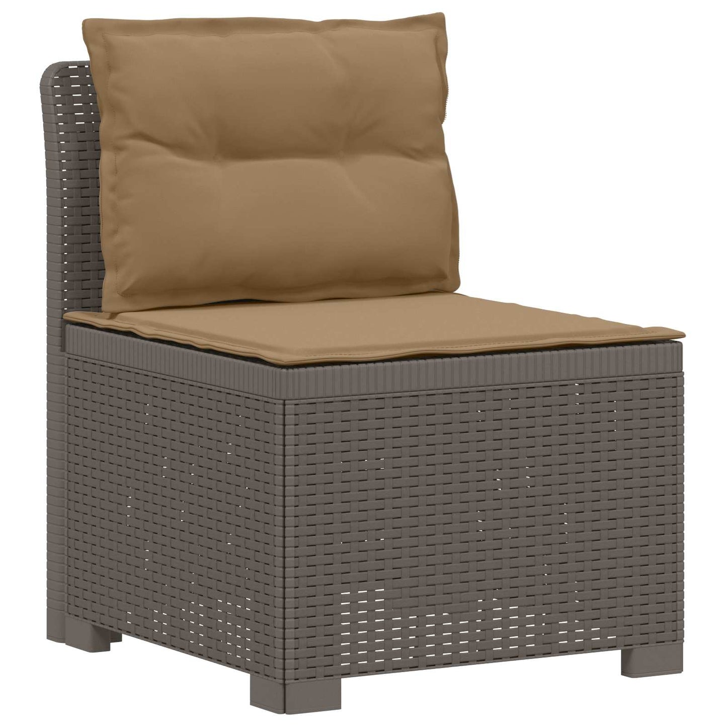 4-Seater Garden Sofa with Cushions Rattan Look PP Light Grey