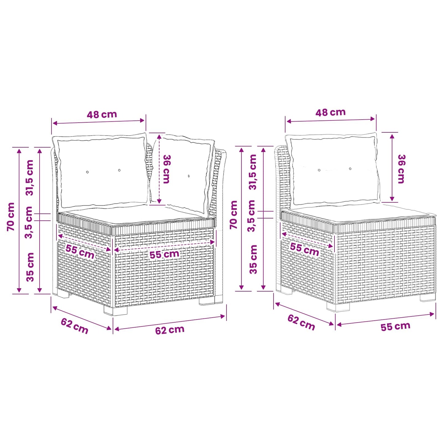 4-Seater Garden Sofa with Cushions Rattan Look PP Light Grey