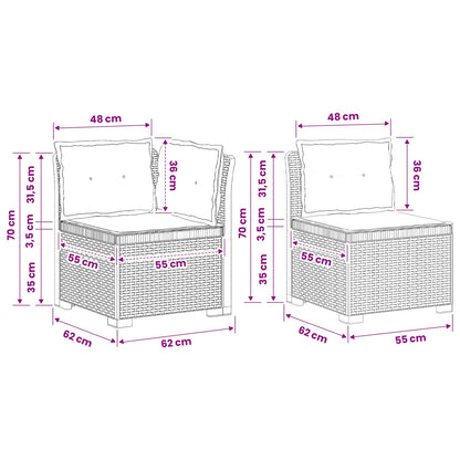 4-Seater Garden Sofa with Cushions Rattan Look PP Light Grey