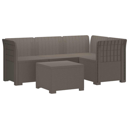 4-Seater Garden Sofa Rattan Look PP Light Grey