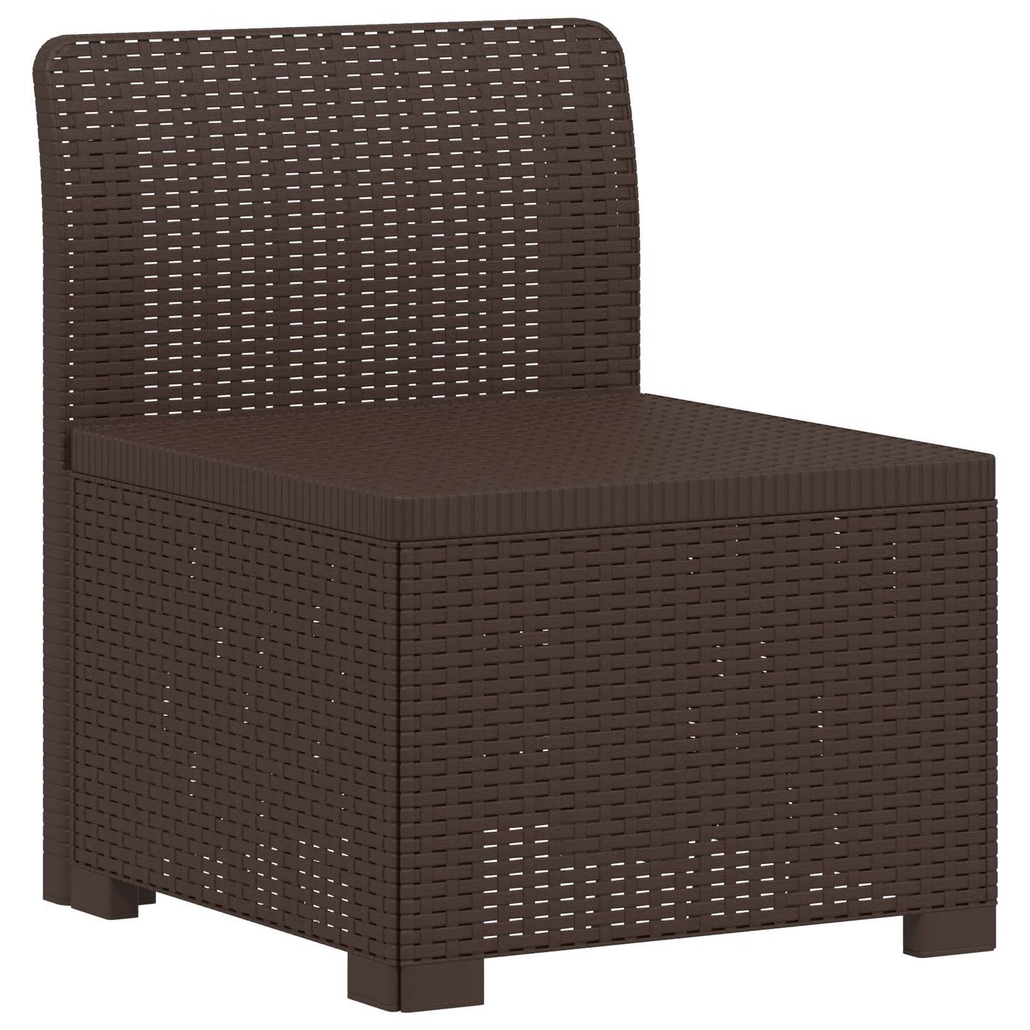 5-Seater Garden Sofa Rattan Look PP Brown