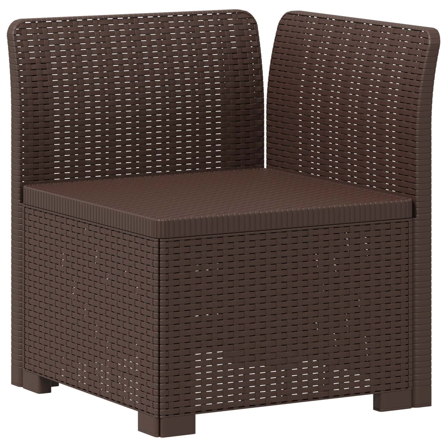 5-Seater Garden Sofa Rattan Look PP Brown