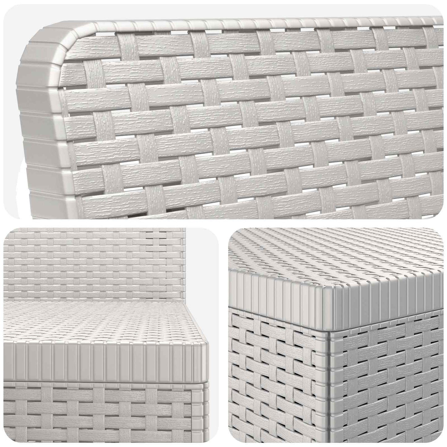 5-Seater Garden Sofa Rattan Look PP White