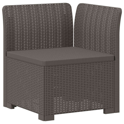 5-Seater Garden Sofa Rattan Look PP Light Grey