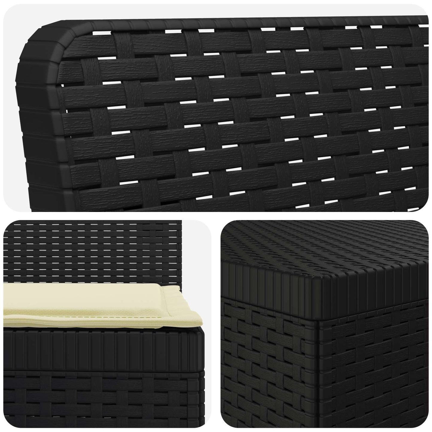 5-Seater Garden Sofa with Cushions Rattan Look PP Anthracite