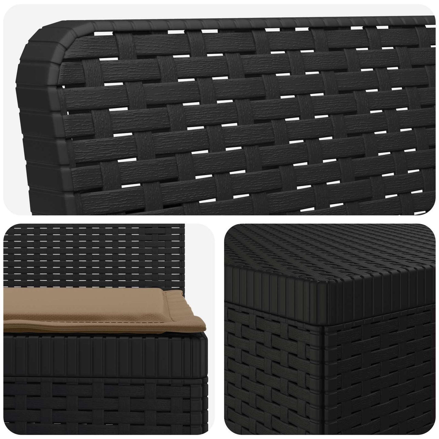 5-Seater Garden Sofa with Cushions Rattan Look PP Anthracite